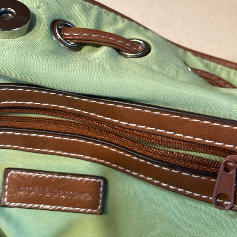 Croft & Barrow Canvas & Leather Floral Cinch tie Shoulder Bag - Picture 7 of 8